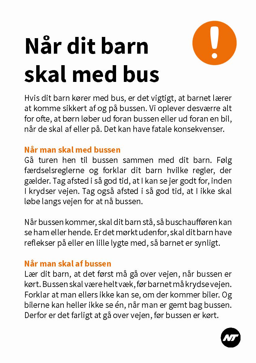 Trafiksikkerhed når dit barn skal med bus